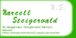 marcell steigervald business card